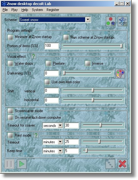 Znow desktop decoR Lab screenshot